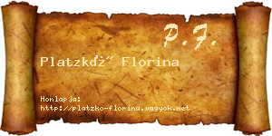 Platzkó Florina névjegykártya
